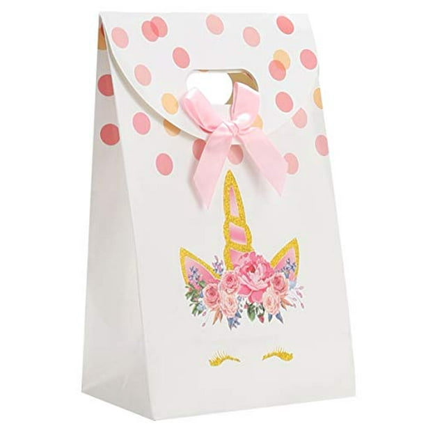 12Pcs Unicorn Party Candy Bags Paper Gift Bag For Birthday Baby Shower Wedding